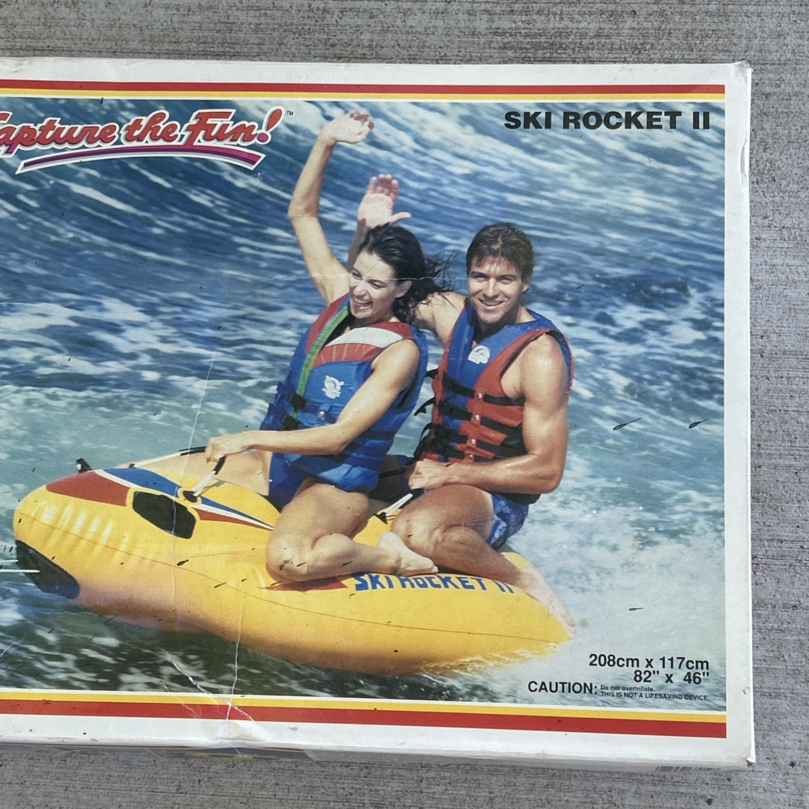 Vintage 1986 Intex Recreation SKI ROCKET One Person Ski Boat Inflatable 61”x39”
