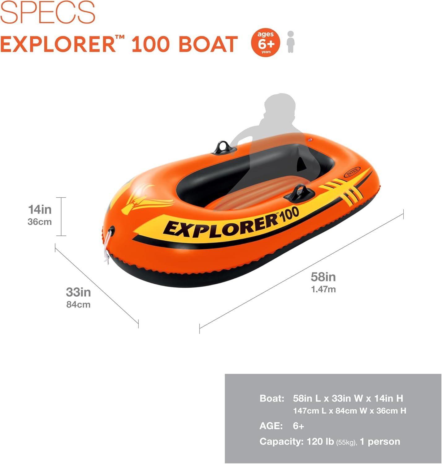 INTEX Explorer Compact Inflatable Boat Series: Dual Air Chambers – Welded Oar Lo