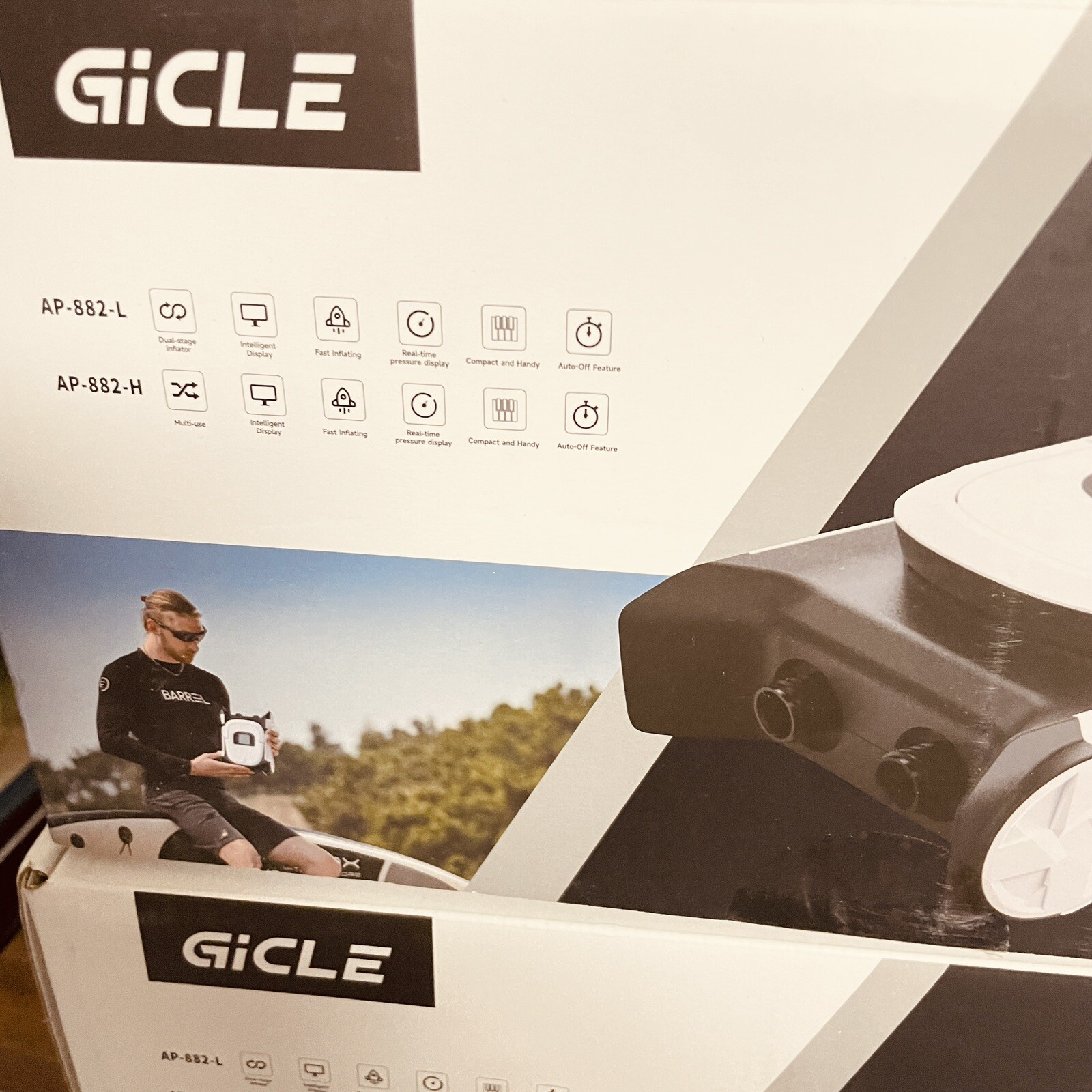 GICLE Dual Motor Paddle Board Pump w/Auto-Off Function Inflatable SUP & Boat