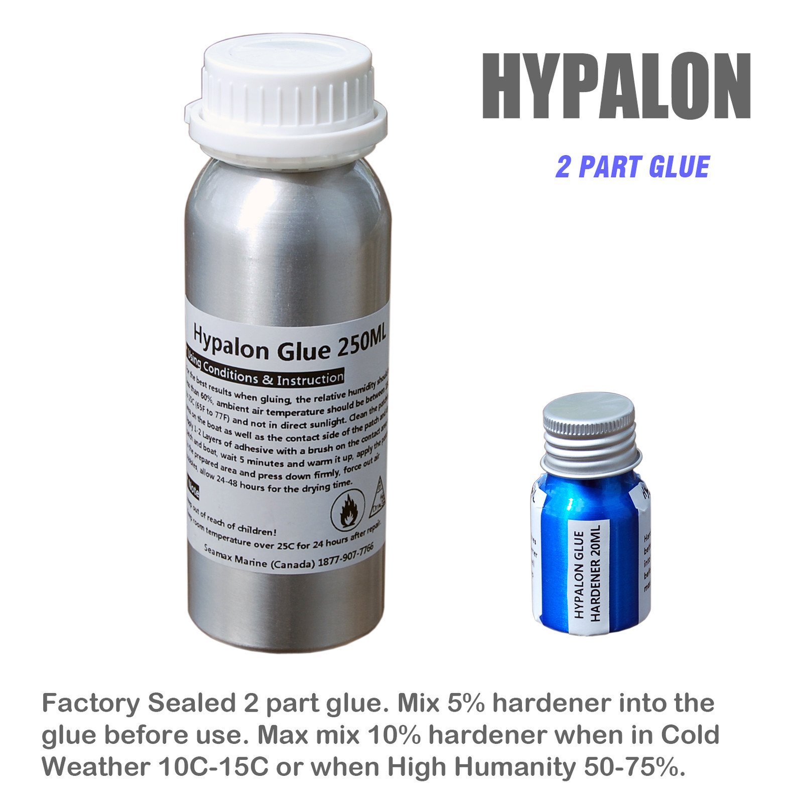 Seamax Professional 2 Part Glue Repair Kit for PVC or Hypalon Inflatable Boats