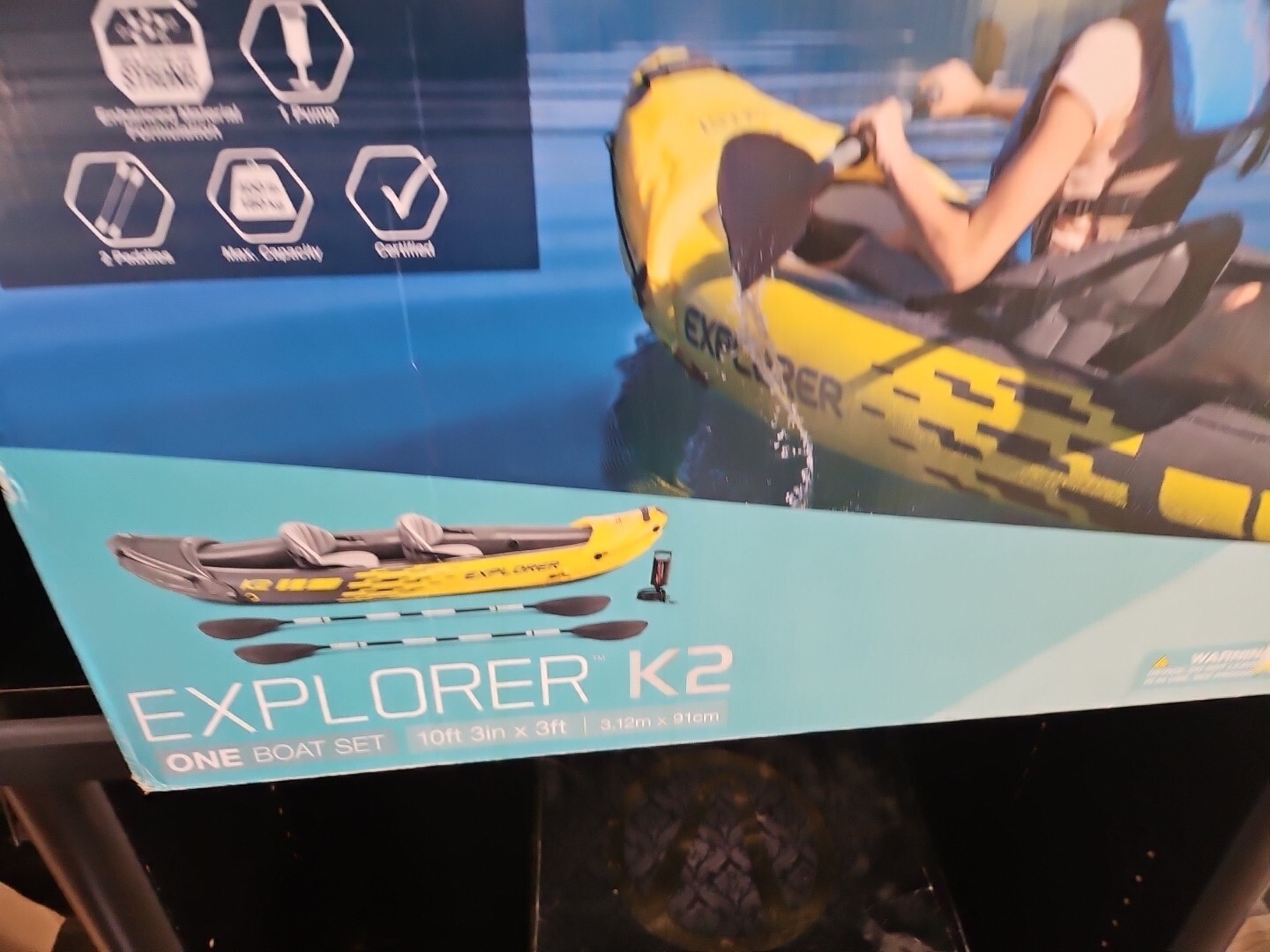 Intex Explorer K2 Kayak, 2-Person Inflatable Kayak Set with Aluminum Oars Trl8