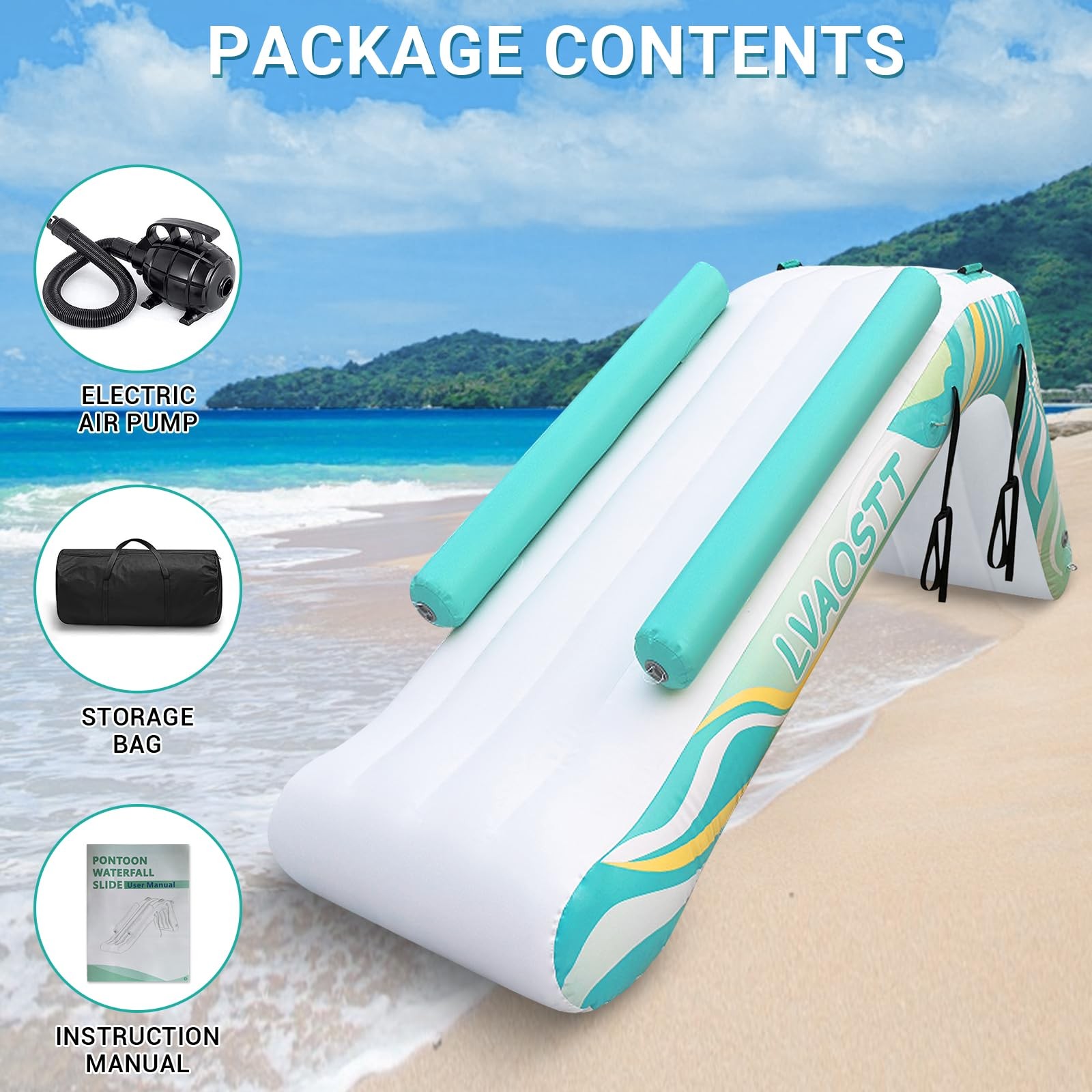 ** NEW Inflatable Pontoon Water Slide | Heavy-Duty PVC | Includes air pump