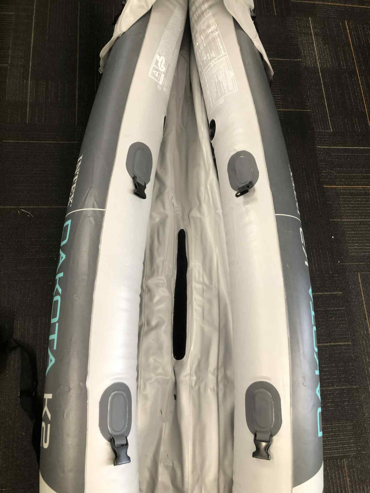 Intex Dakota K2 2 Person Vinyl Inflatable Kayak and Accessory Kit w/ Oars & Pump
