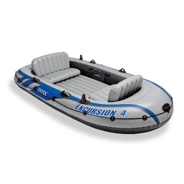 Intex Excursion 4 Inflatable Rafting Fishing 4 Person Boat Set – 68324EP