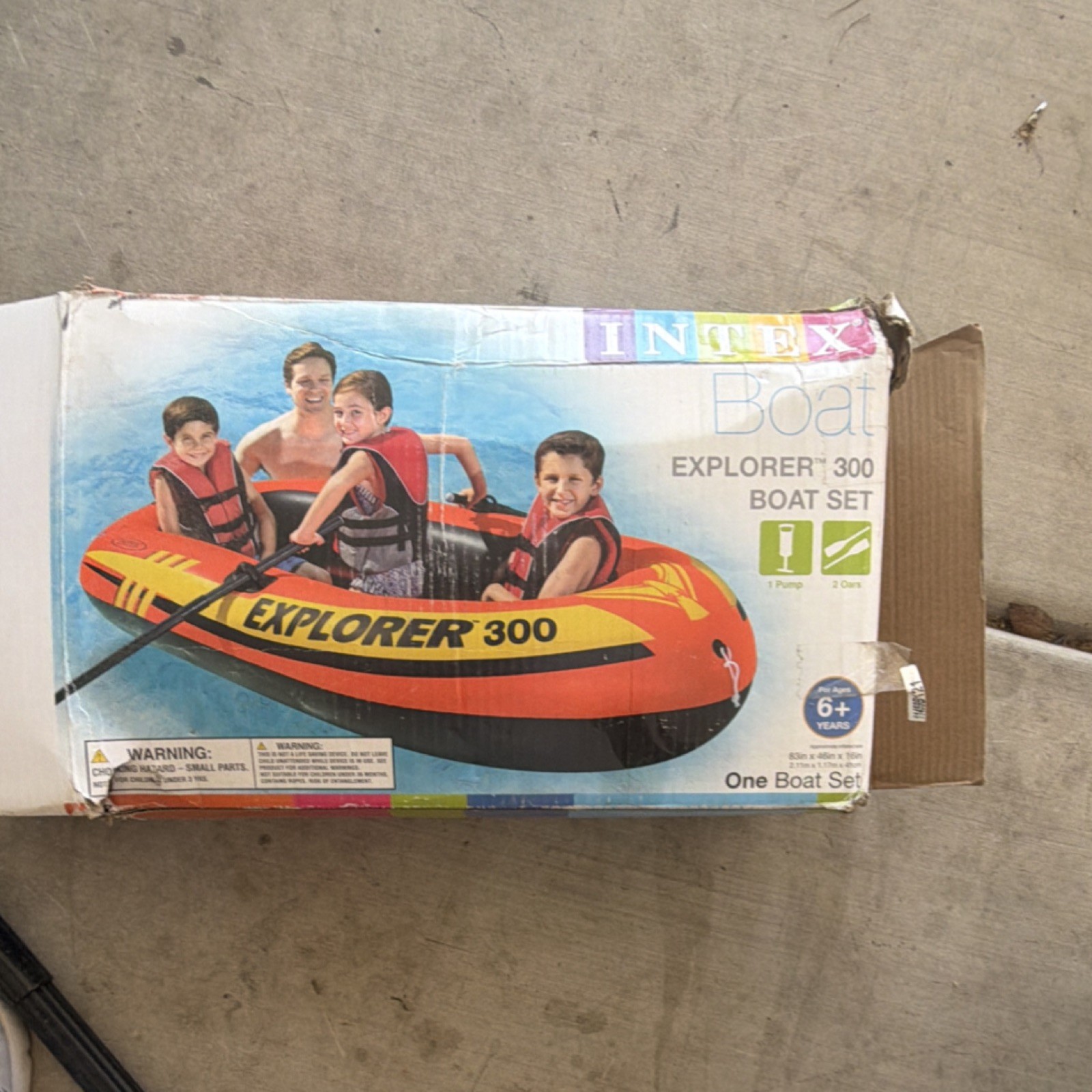 Intex Explorer 300 Inflatable Boat Set 83x46x16 w/ 2 Paddles