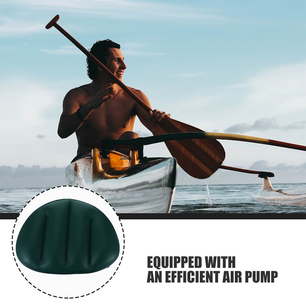 4Pcs Reusable Inflatable Boat Seat Cushions Dark Green PVC Lightweight for Kayak