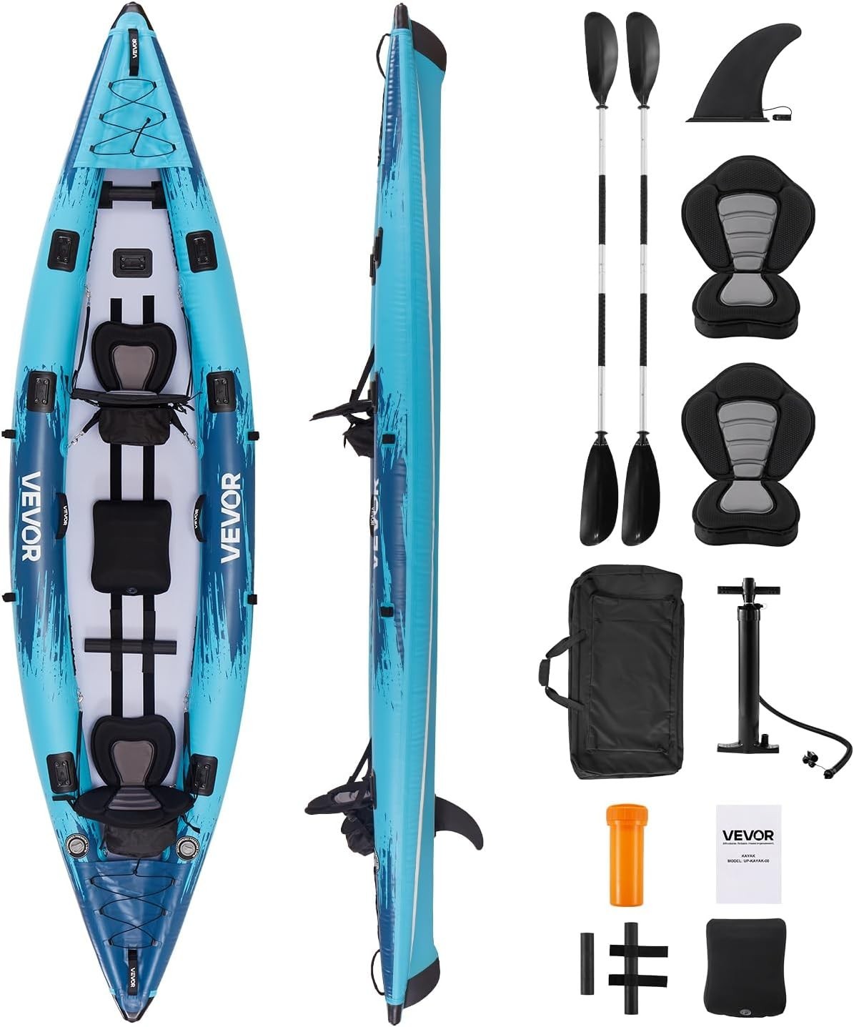 Spacious 2-Person Inflatable Kayak 14’4″ x 3’7″ – Perfect for Family Adventures