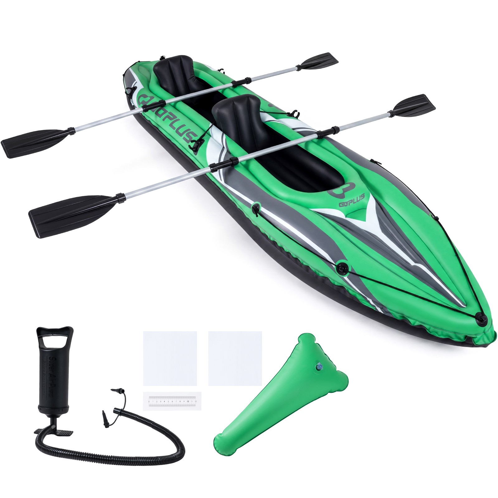 Inflatable Kayak 2 Person, Heavy Duty Tandem Touring Kayak with Aluminum Paddles