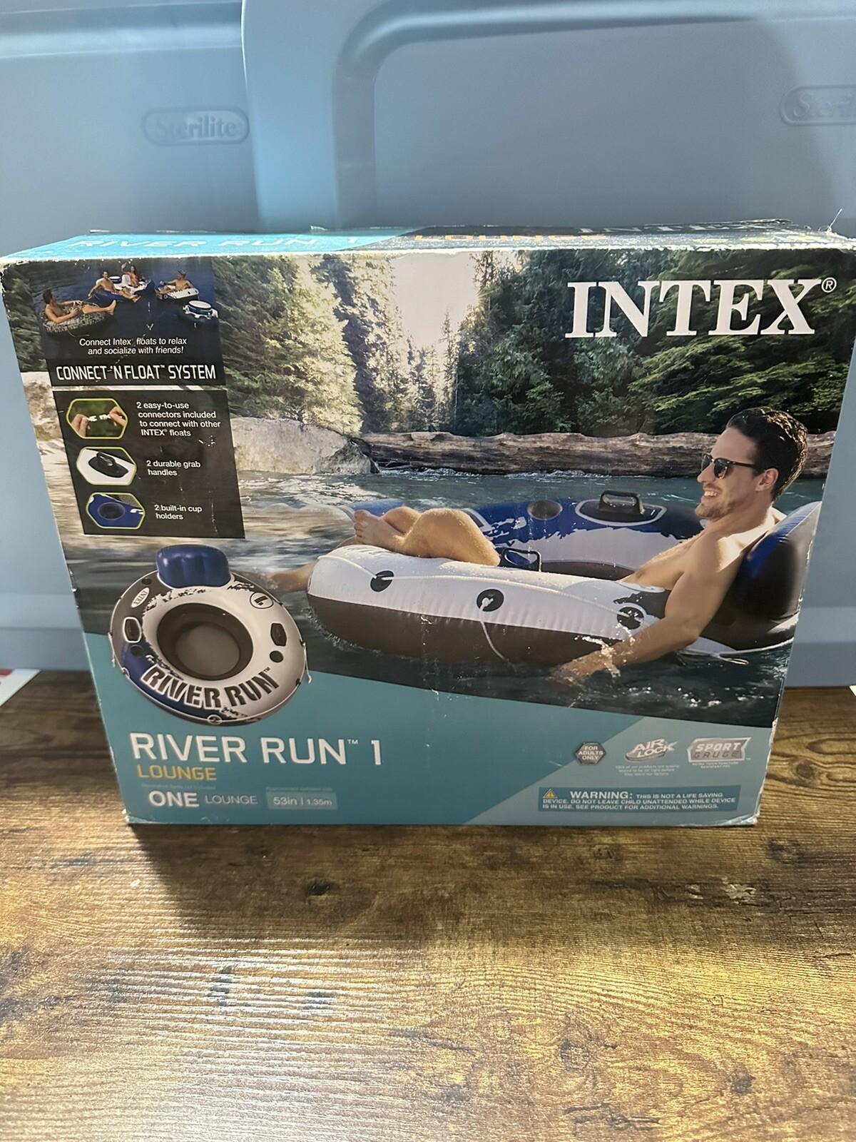 Intex River Run I Sport Lounge 53 inch Inflatable Water Float Summer Pool River