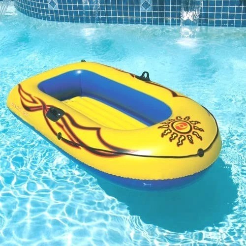 Inflatable Boat Raft 2 Person 6 Ft Heavy Duty PVC With Oar Locks Grab Line