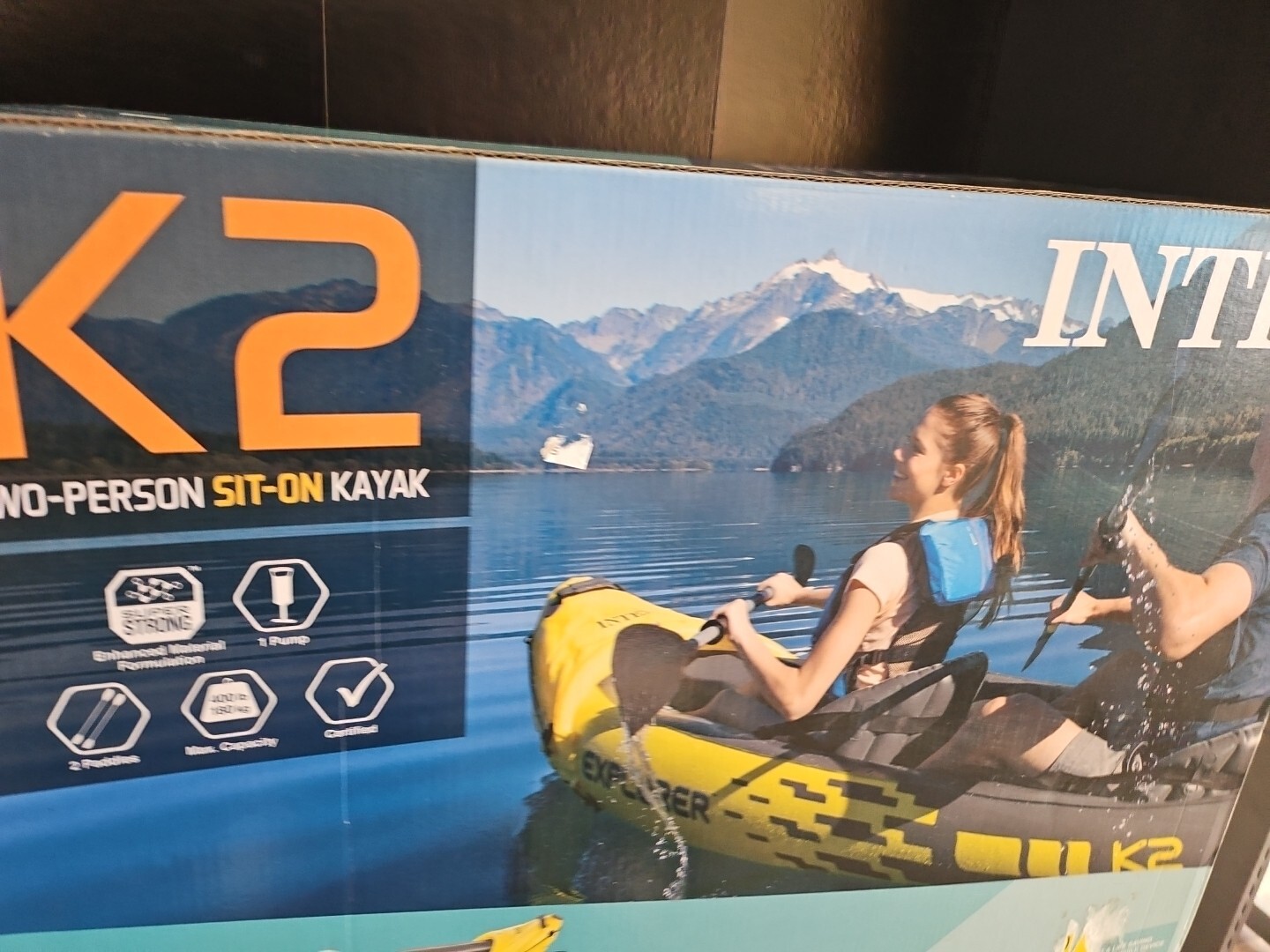 Intex Explorer K2 Kayak, 2-Person Inflatable Kayak Set with Aluminum Oars Trl8