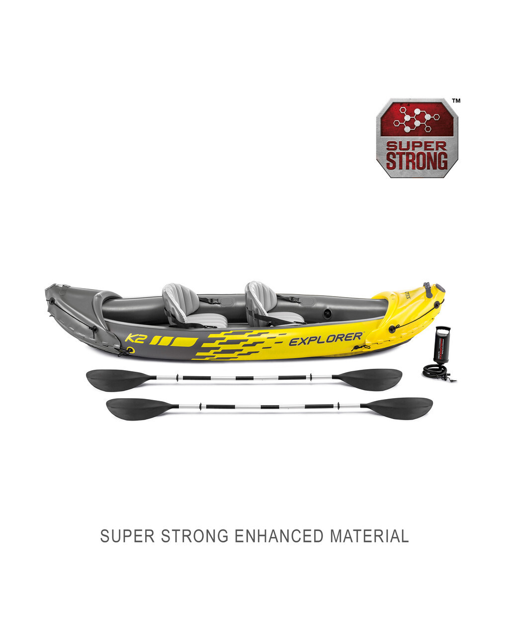 Intex Explorer K2 Inflatable Kayak – 2 Person with 2 Paddles/Oars and Air Pump