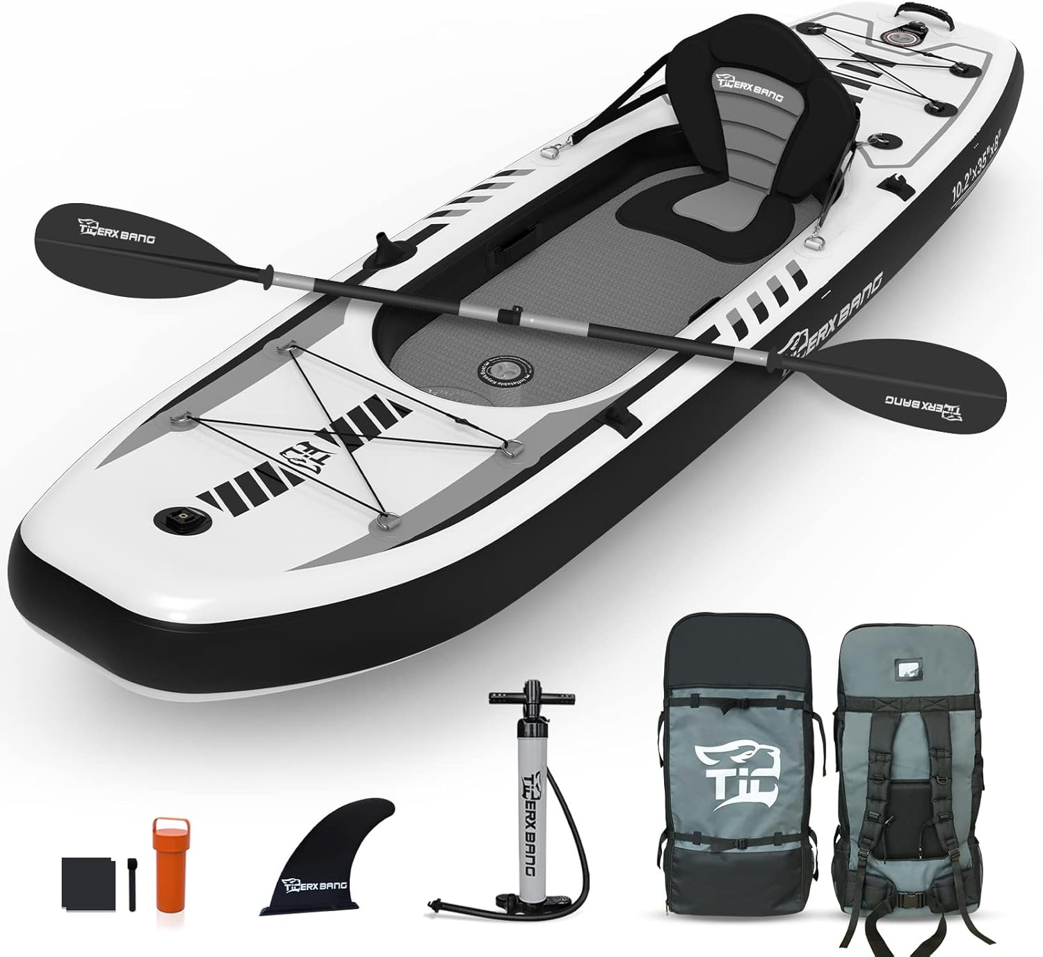 10.2’X35»X8» INFLATABLE KAYAK WITH DETACHABLE SEAT, SUP-KAYAK SET
