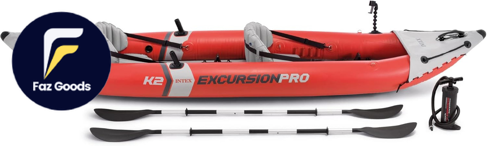 Intex 68309EP Excursion Pro K2 Inflatable Kayak Set Includes Deluxe 86in Kayak