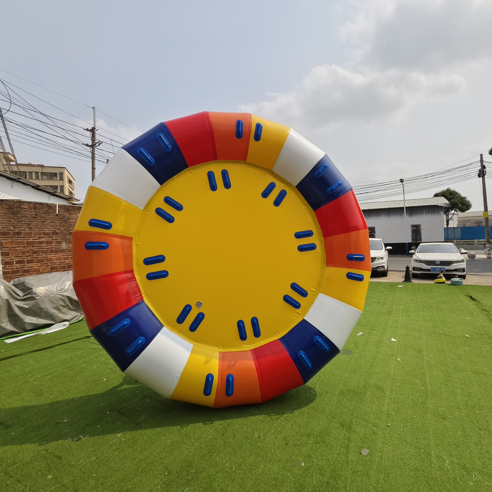 10ft Inflatable Spinning UFO Disco Boat Towable Tube for Outdoor Water Games