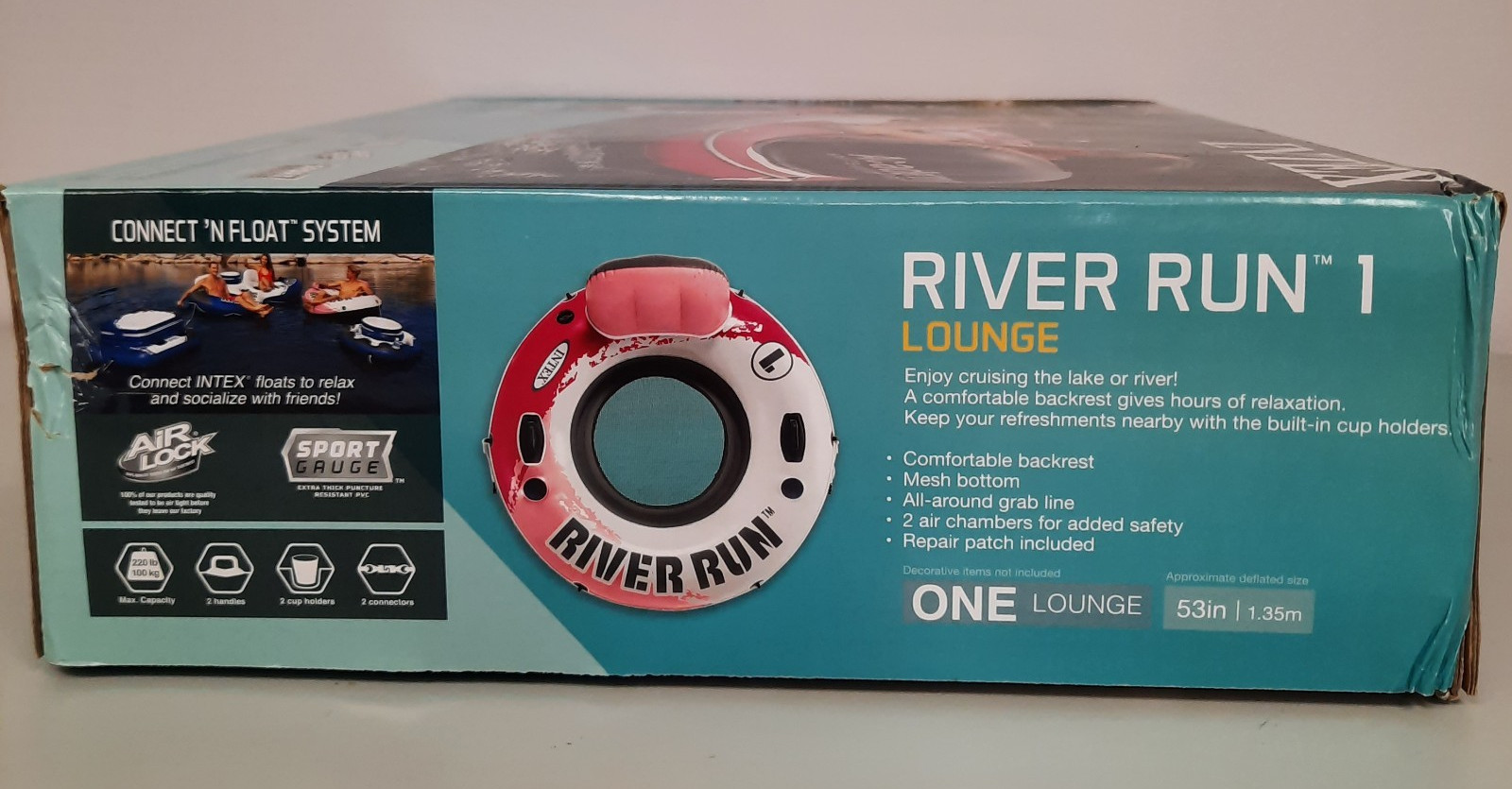 Intex River Run 1 Lounge Connect ‘N Float System Pink & White #56829AY – 53″