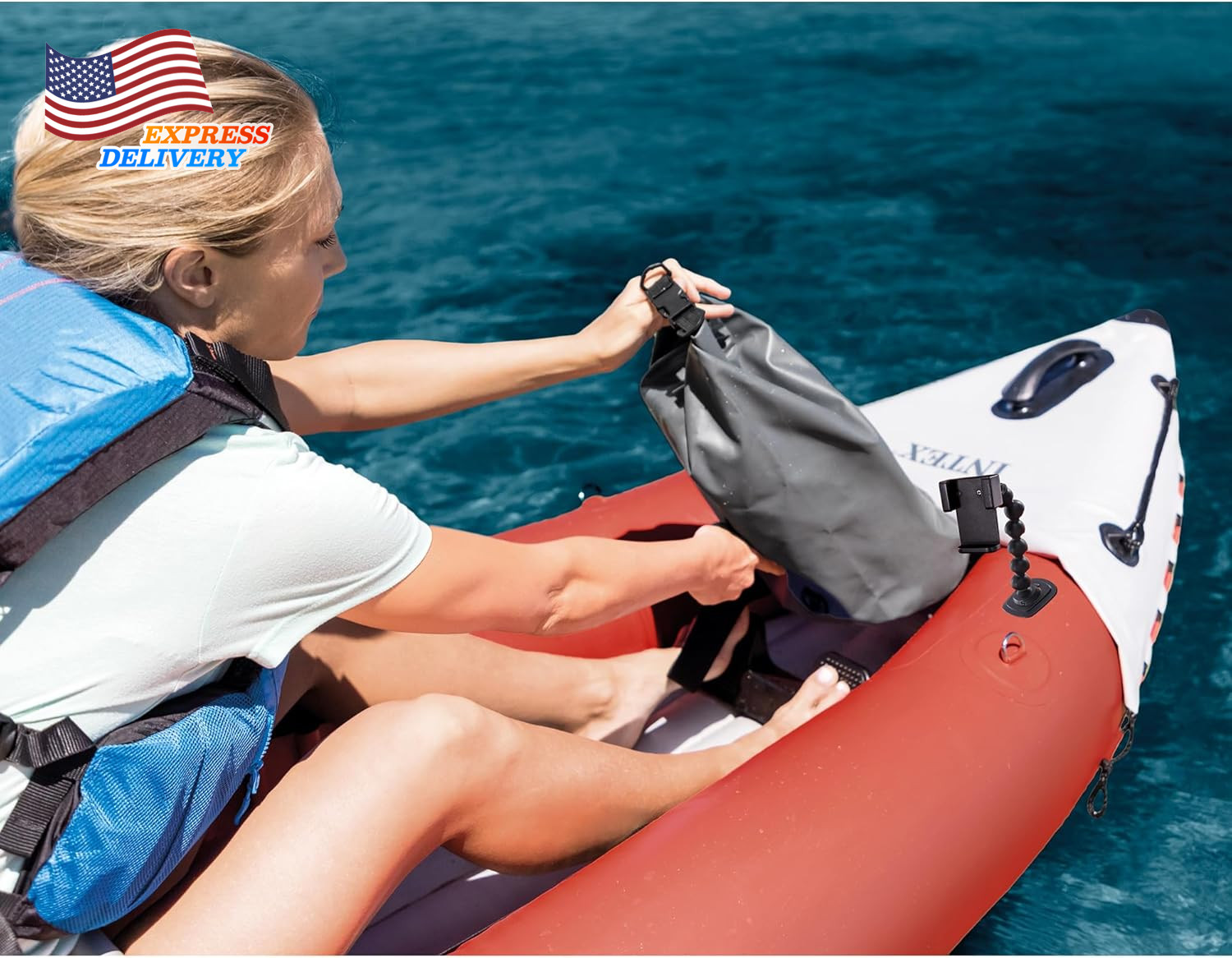 68309EP Excursion Pro K2 Inflatable Kayak Set Includes Paddles High-Output Pump