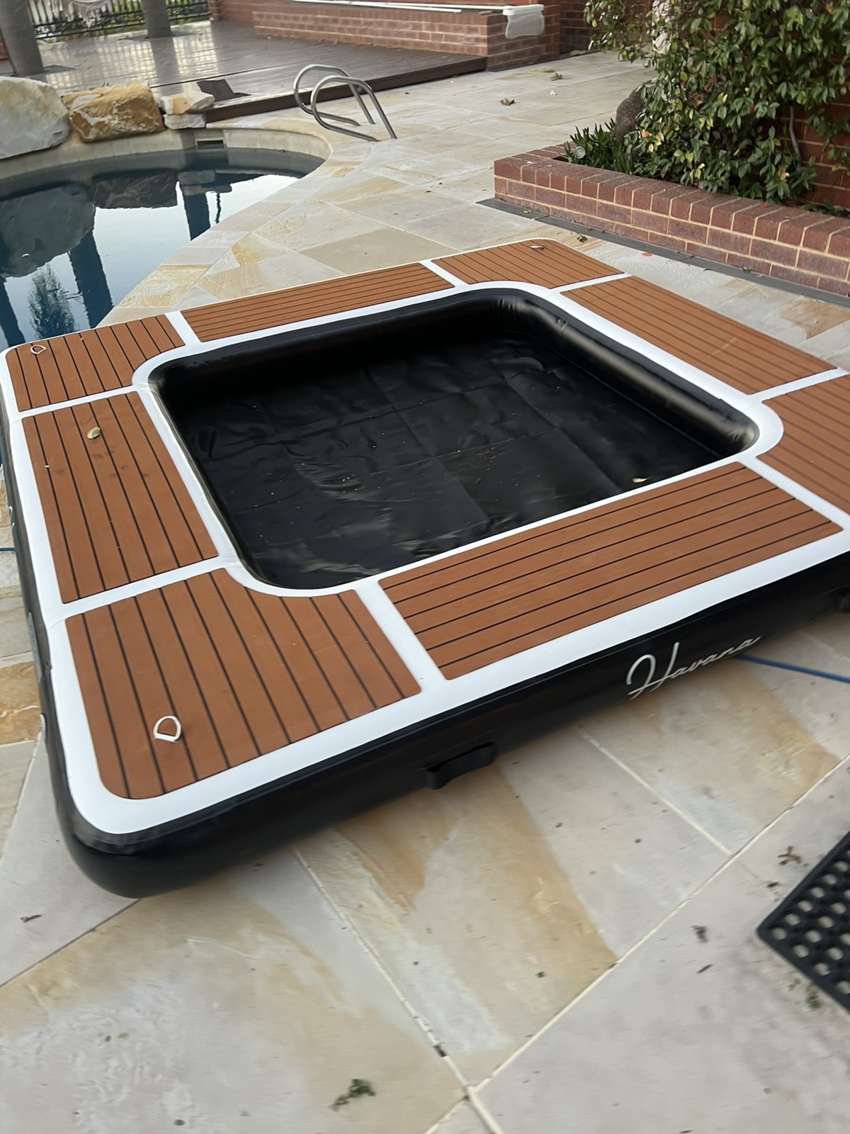 Ultimate Floating Platform | 2.5m x 2.5m | Teak Deck + Swim Net pontoon