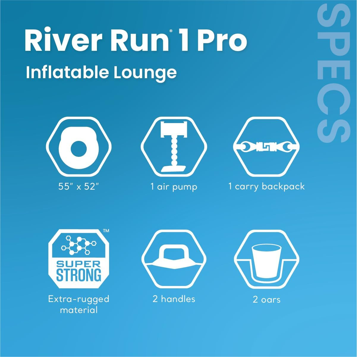 INTEX 56843EP River Run Pro Inflatable Floating Lounge: /Phone Mount – Built-In