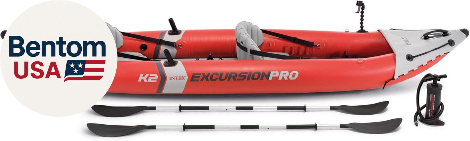 68309EP Excursion Pro K2 Inflatable Kayak Set: Includes Deluxe 86In Kayak Paddle