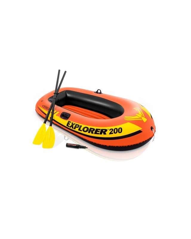 INTEX Explorer 2-Person Inflatable Boat, Oar Locks Dual Air Chambers 200 Series