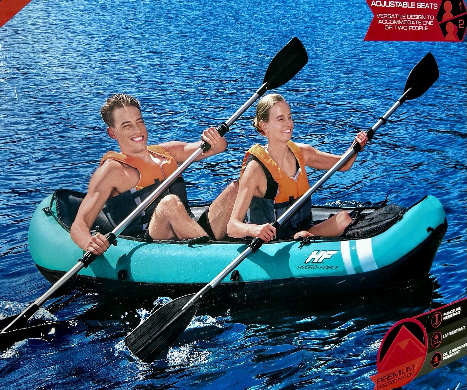 Bestway Hydro-Force Ventura X2 Inflatable 2 Person Kayak Outdoor Lake River