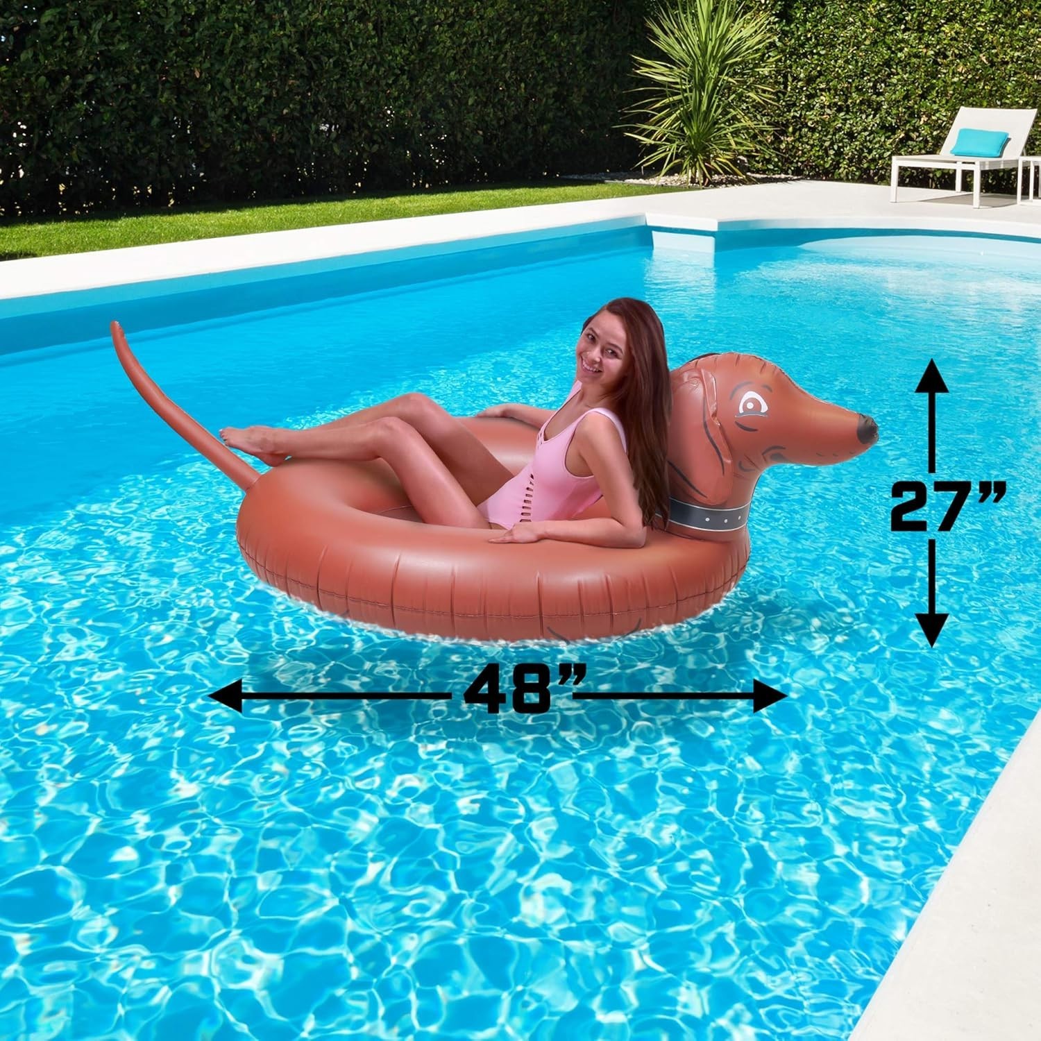 Wiener Dog Party Tube Inflatable Pool Float 4ft Large Kids Adults