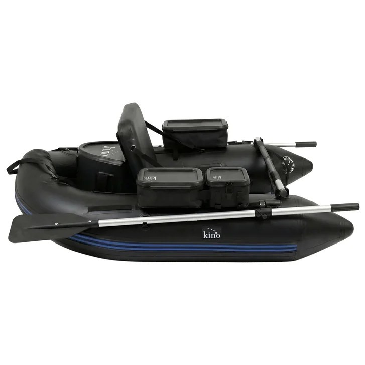 Kino Outdoor Kai Inflatable Belly Boat Bundle – Fishing Float Tube Set w/storage