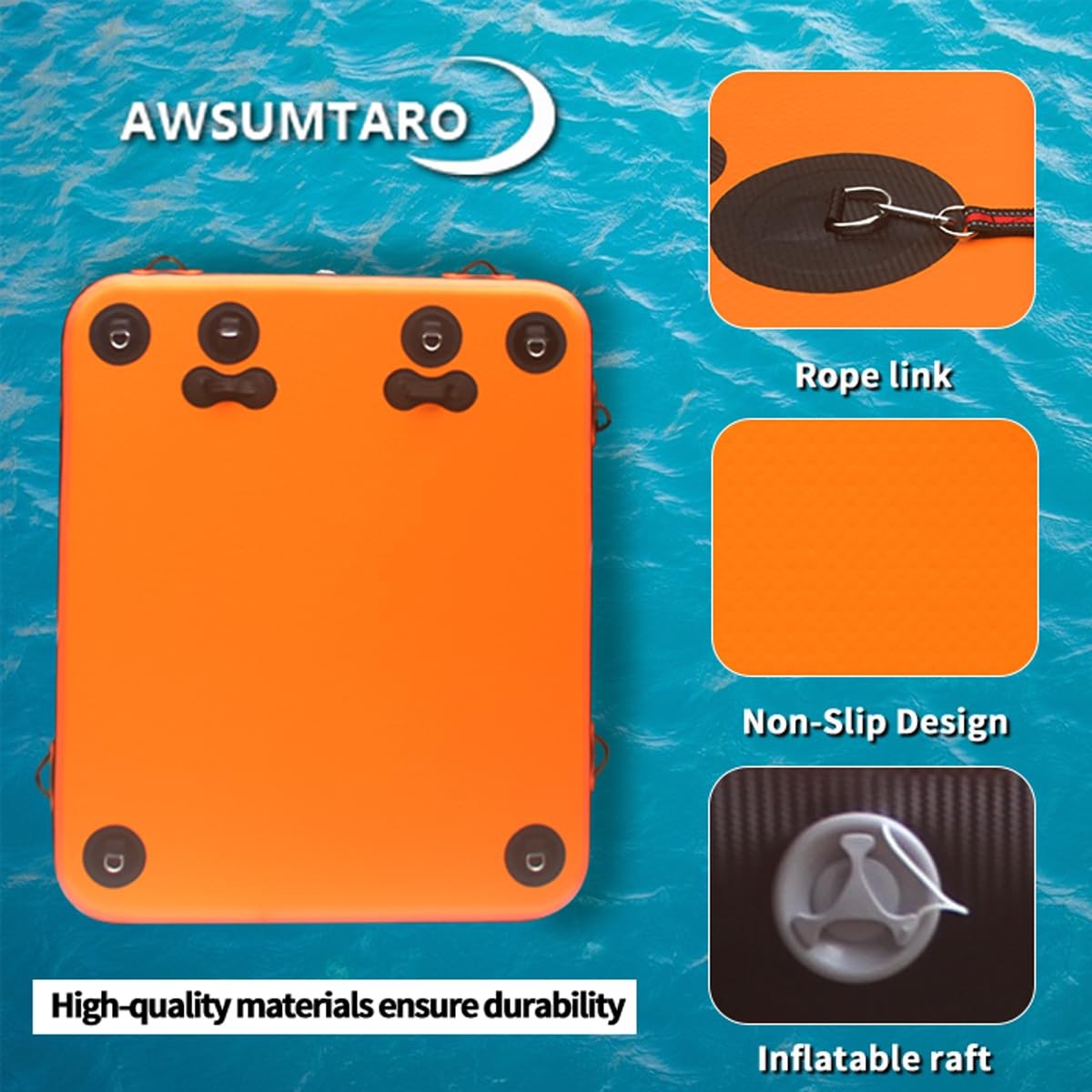 Inflatable Floating Platform，Inflatable 180X150X15CM, Orange