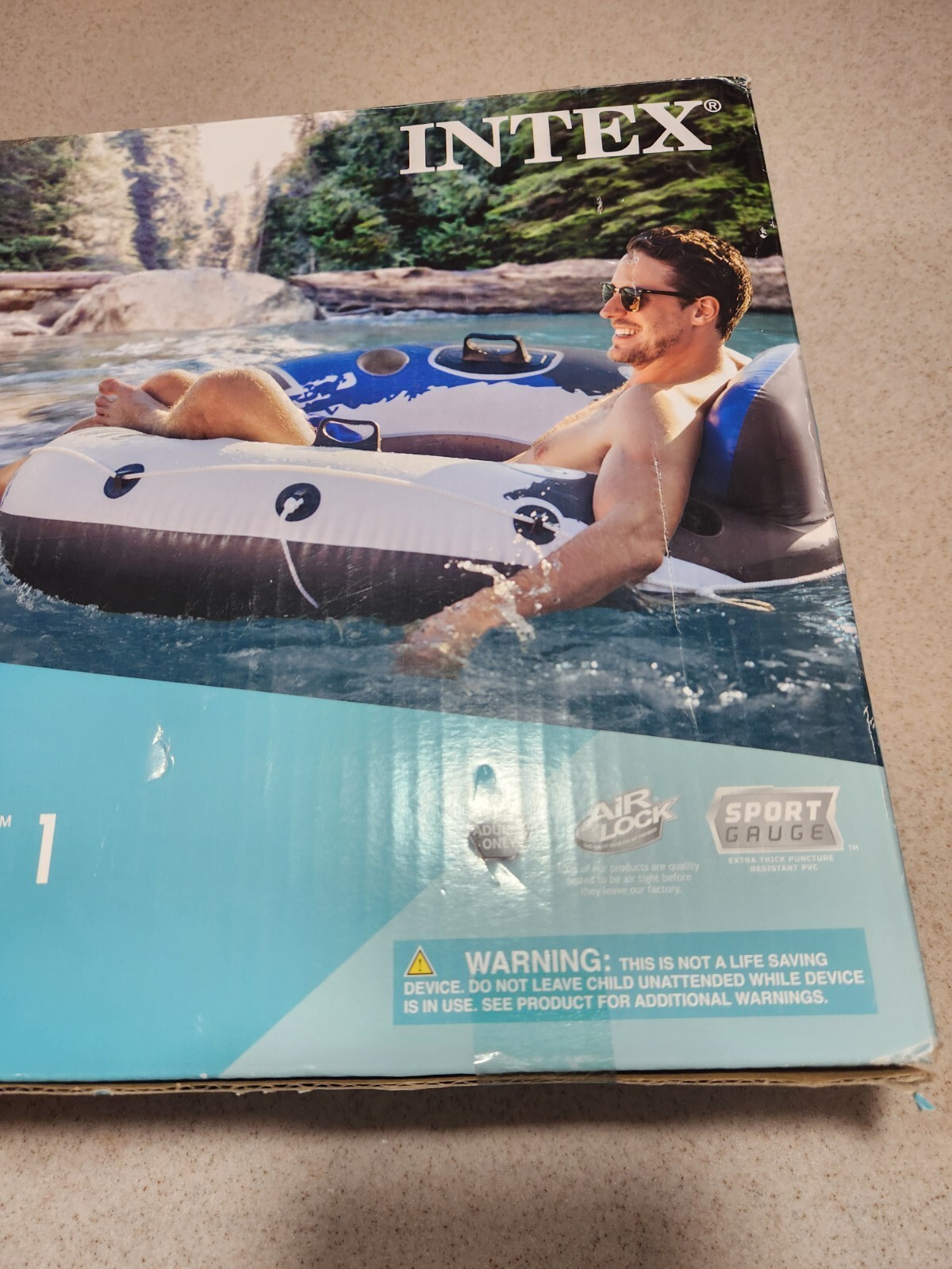 Intex River Run 1 Person Inflatable Tube Raft Float for Lake, Pool, and River