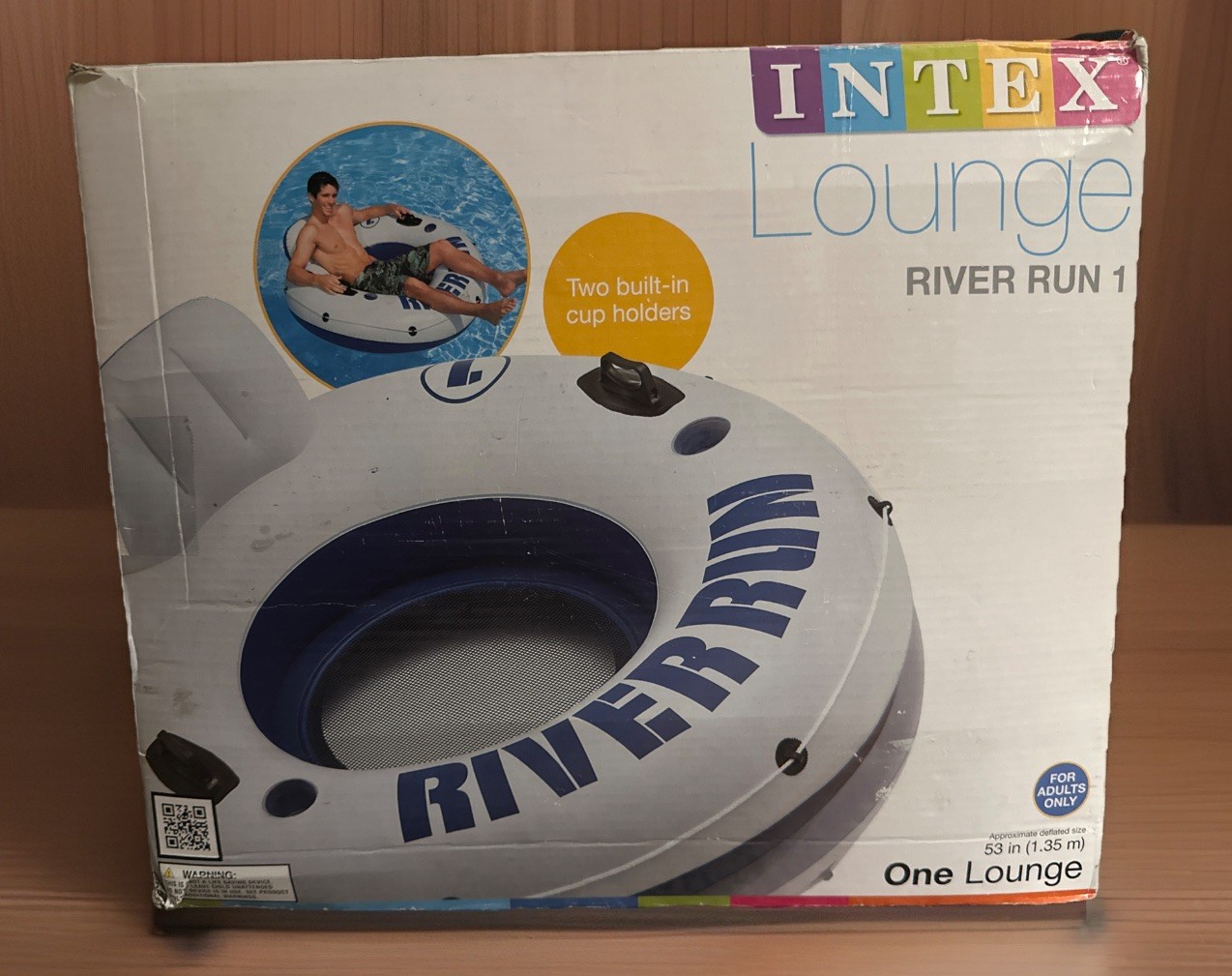 Intex River Run 1 Person Inflatable Tube Raft Float for Lake, Pool, and River