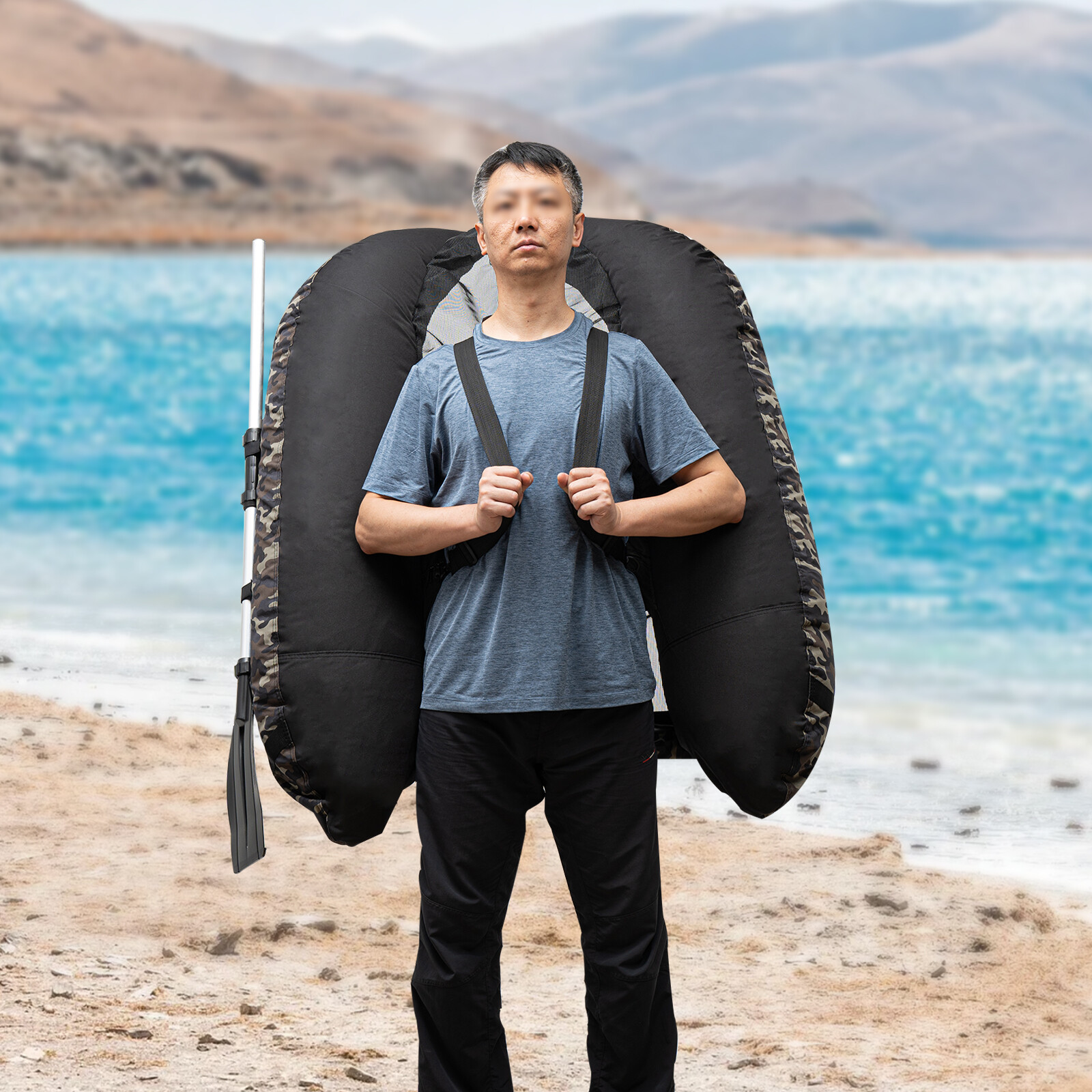 Inflatable Boat Dinghy Pontoon Outdoor Rafting Dive Fishing Boat Hand Air Pump