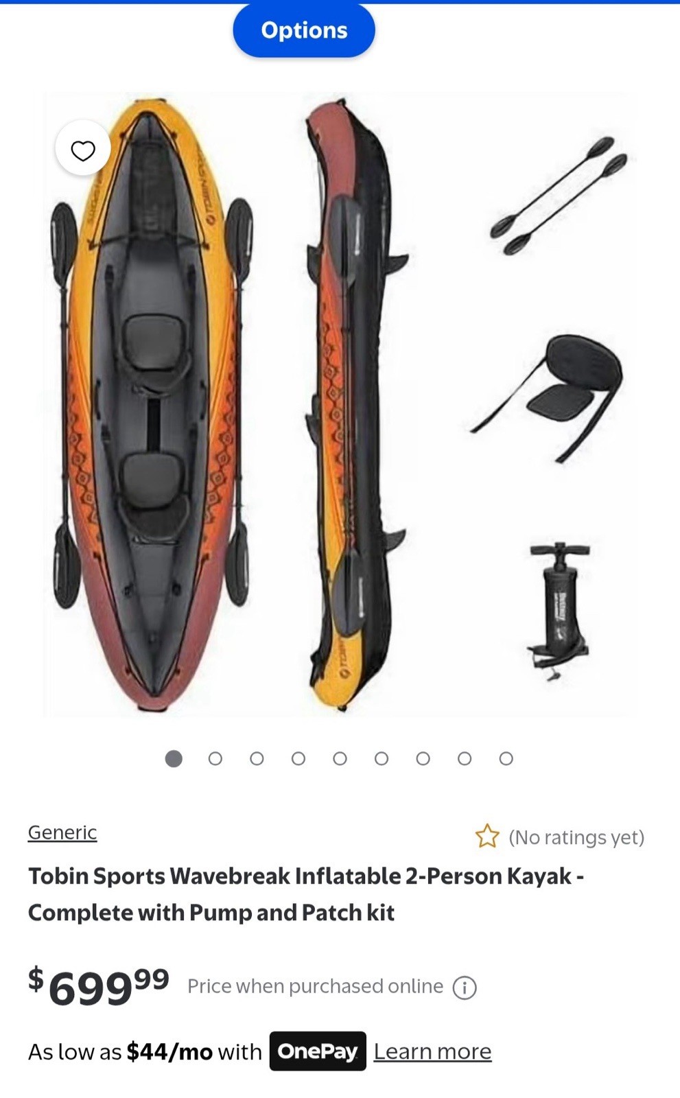 Tobin Sports 2 Person Inflatable Kayak