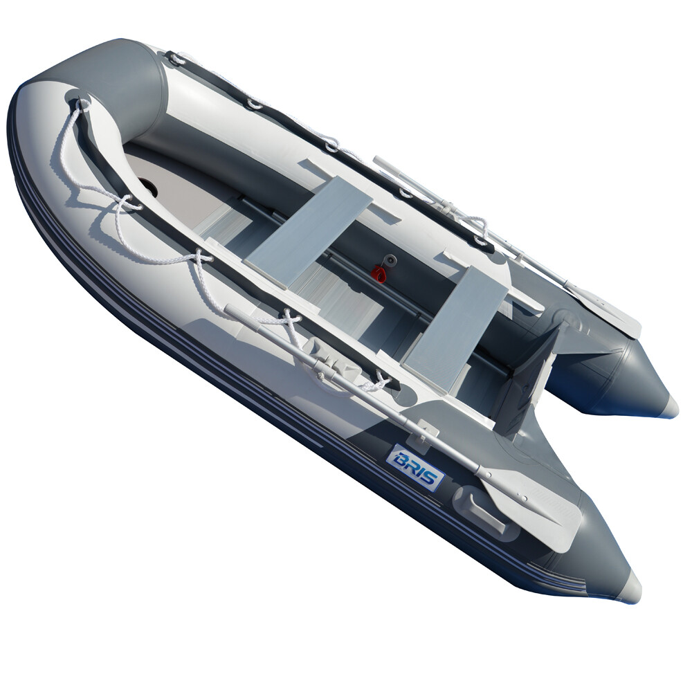 BRIS 9.8 ft Inflatable Boat Dinghy 4 Person Pontoon Boat Tender Fishing Raft