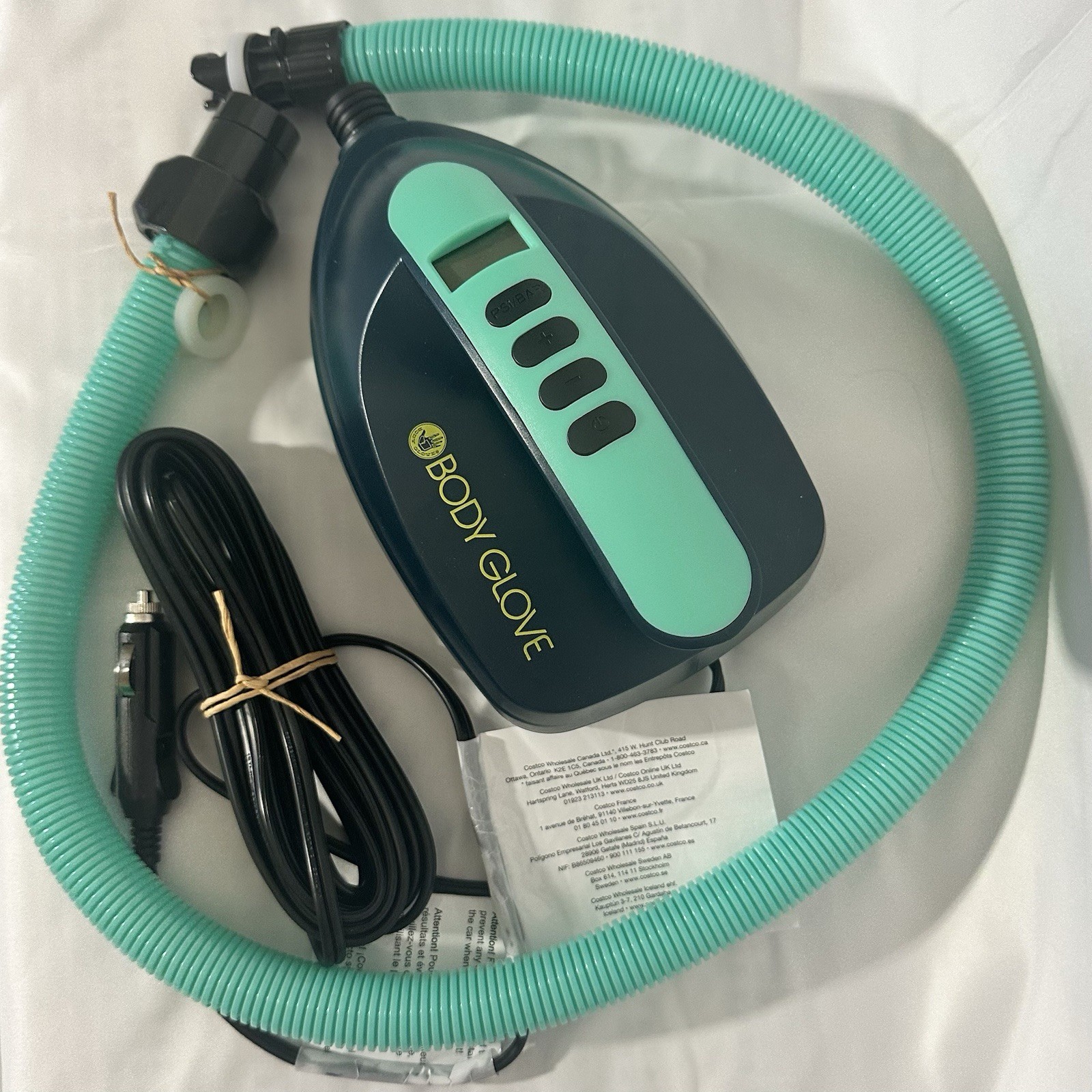 Body Glove 12V Electric SUP Pump – Auto-Stop, 16 PSI, Car Adapter, Paddle Board