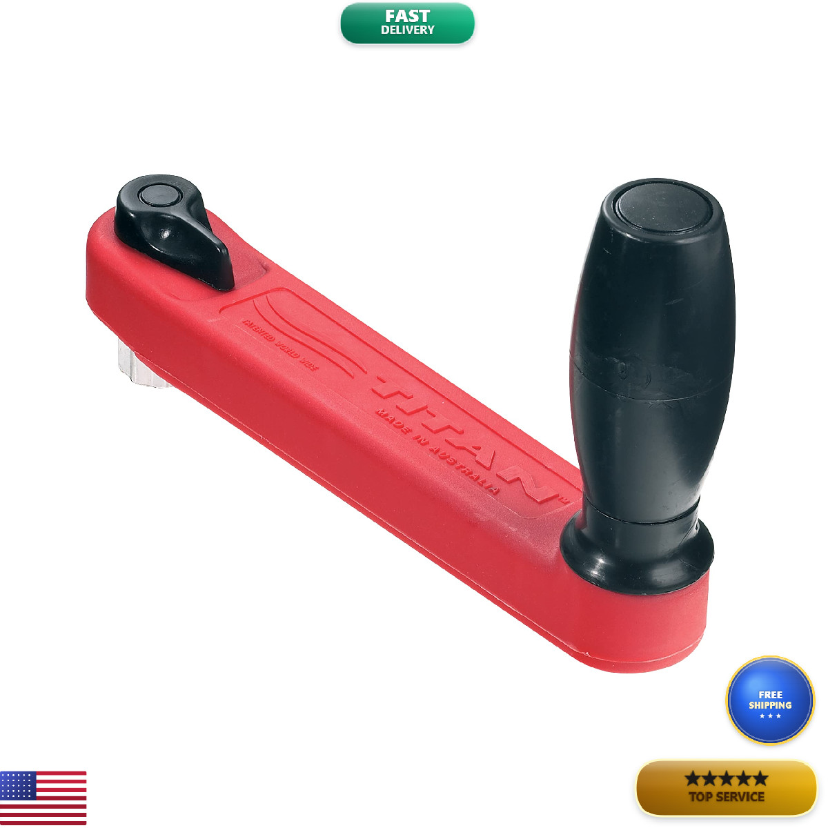 Lewmar 8 Single Grip Winch Handle Locking Red Black Grip Lightweight