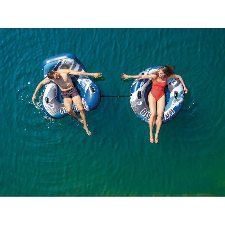 Intex RIVER RUN 1 LOUNGE Inflatable Water Float, 53” Diameter, Blue/White 🆕