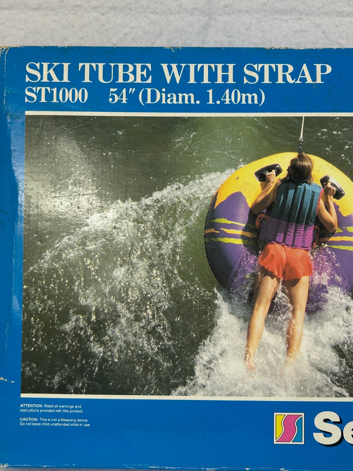 Sevylor ST1000 54” Ski Tube Towable 1 Rider Inflatable Boat Tube Handles Strap