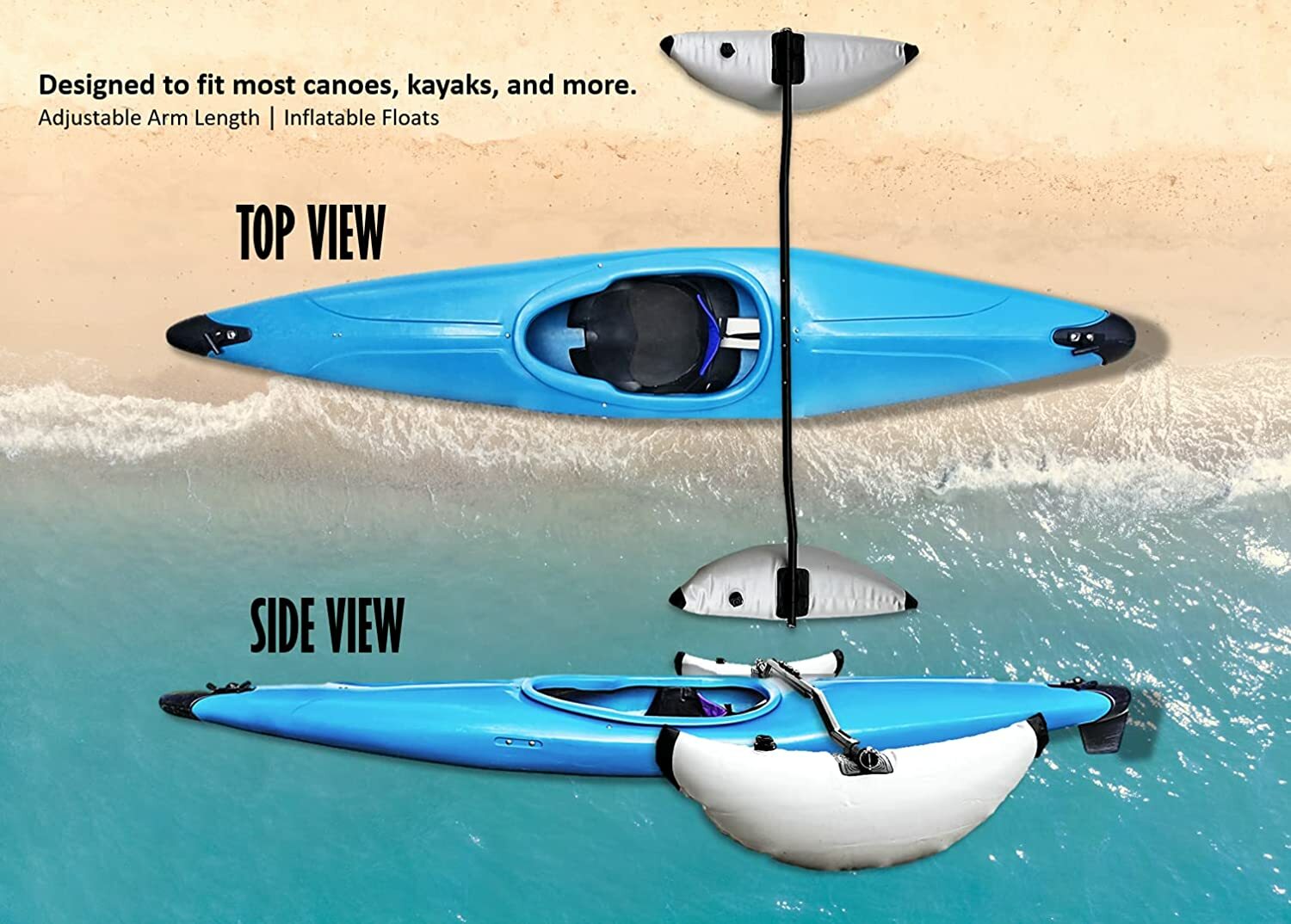 Bargain Marine Boat Kayak Canoe Outrigger Stabilizer System PVC Inflatable Float