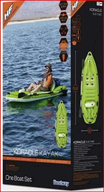 Bestway Hydro-force Inflatable Koracle Fishing kayak Boat Complete Set with Pump