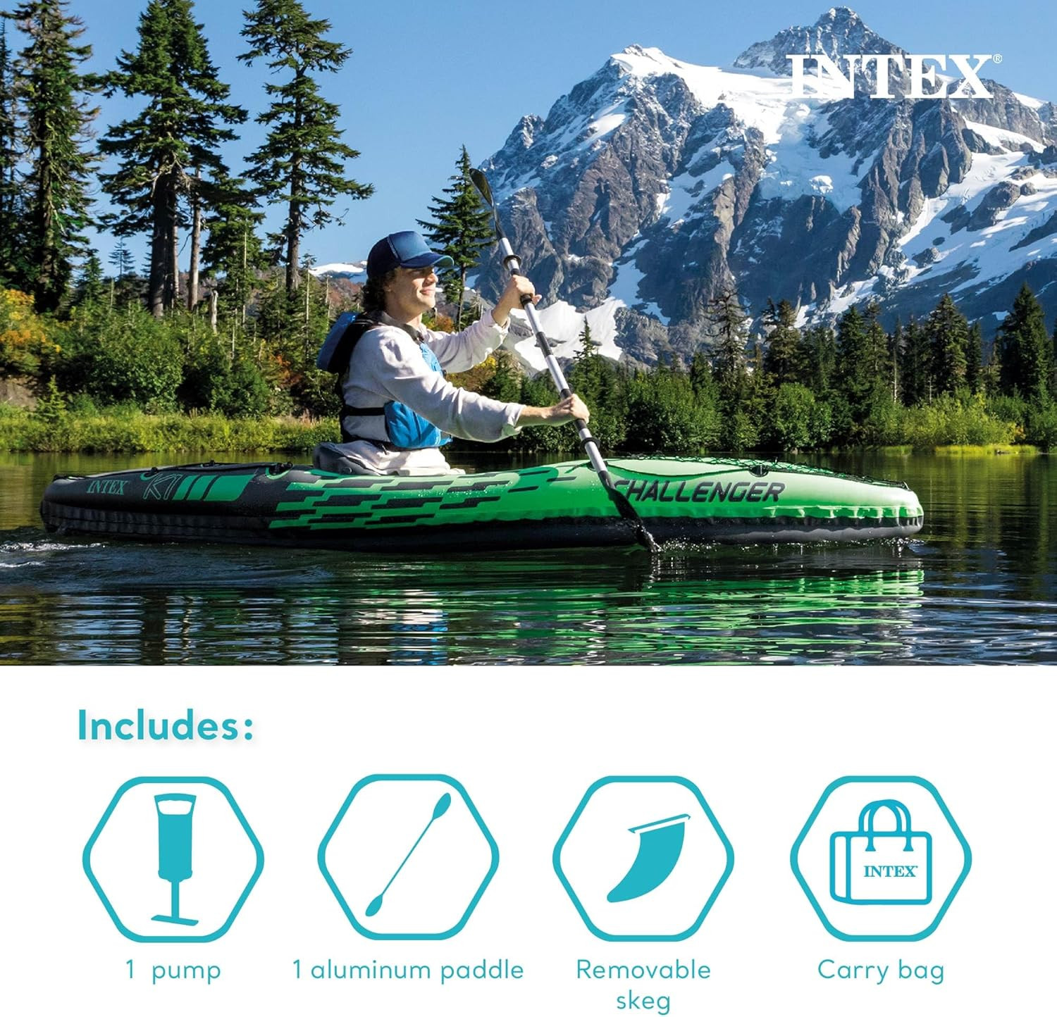 INFLATABLE KAYAKS 1-2 Persons with Paddles and High-Output Pump