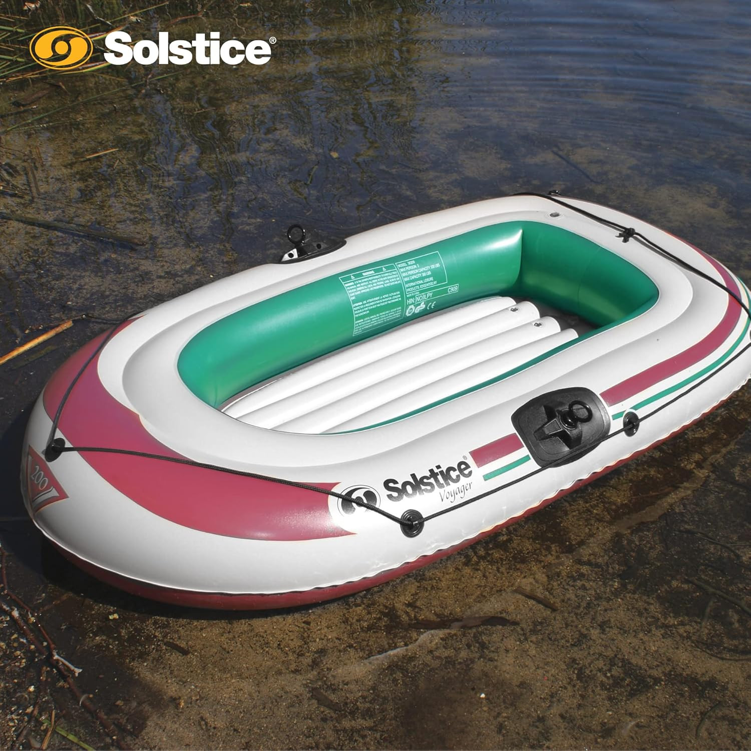 6′ Inflatable Boat Kit for Lakes & Rivers – 2-Person Raft with Oars