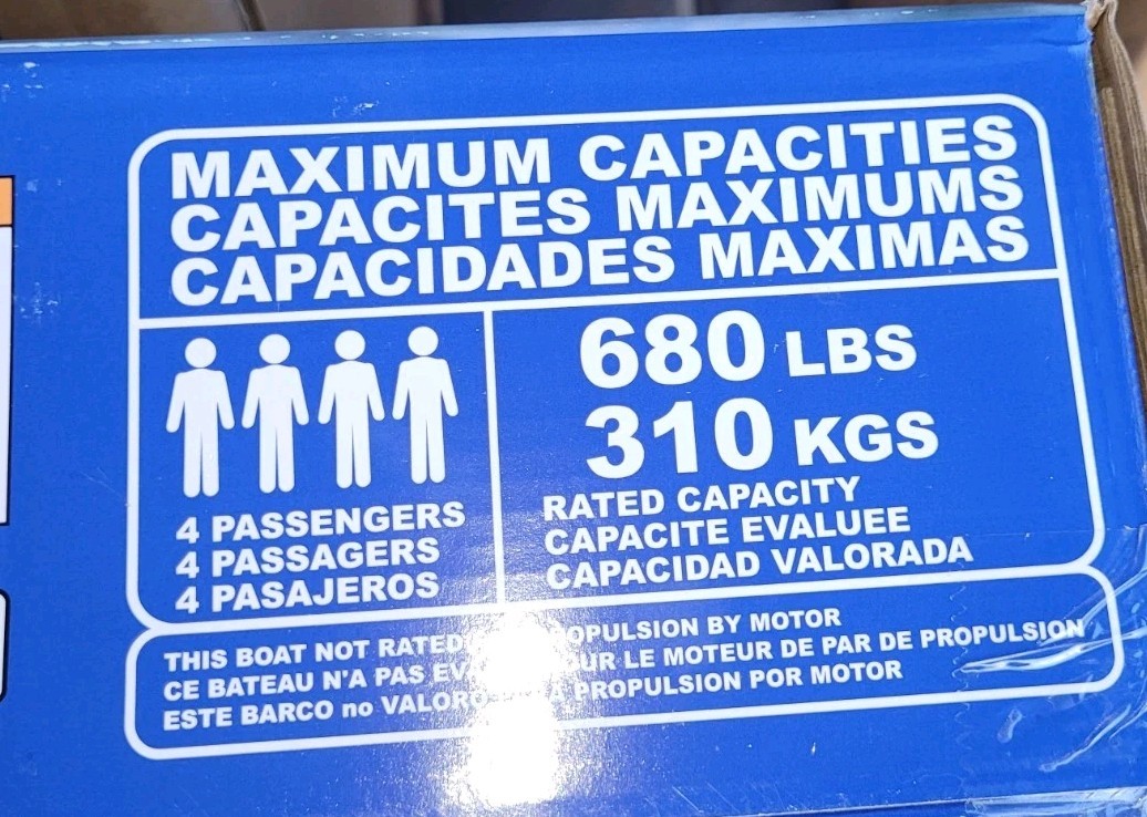 Inflatable Raft Boat 1-4 Person Portable 9.25ft X 5ft 680lb Capacity Quality Nib