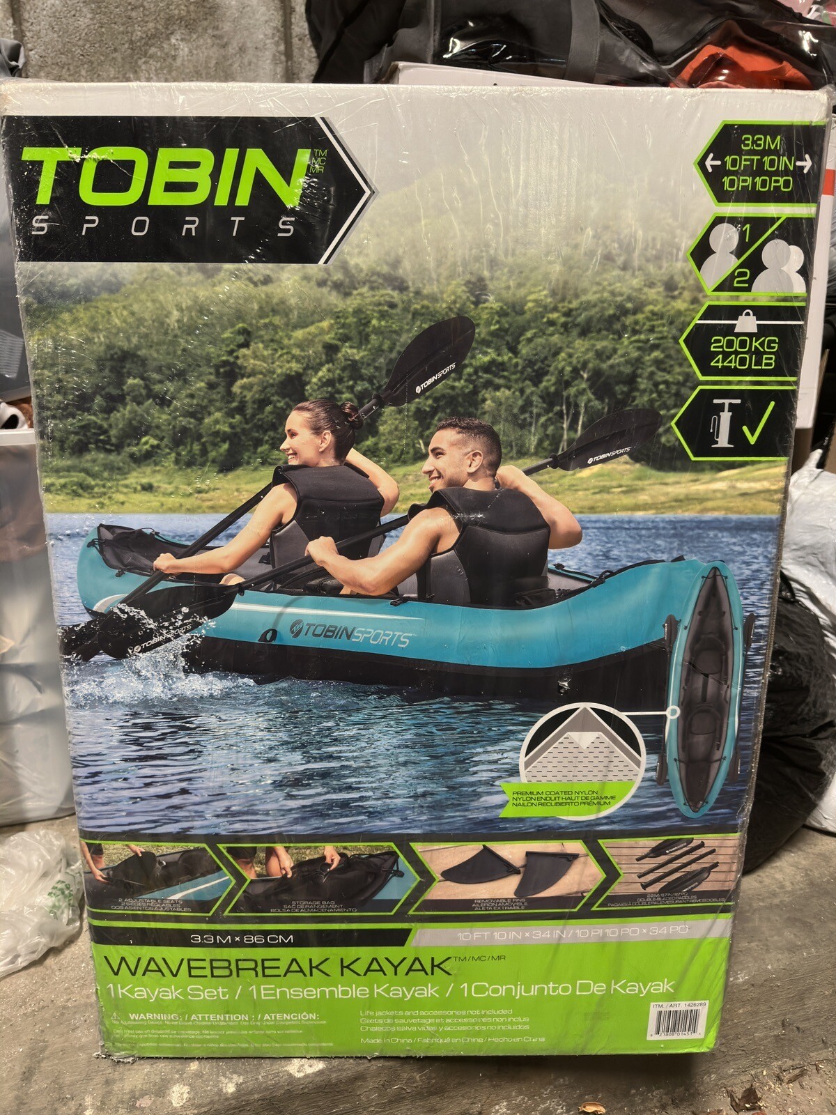 Tobin Sports Wavebreak Inflatable 2-person Kayak