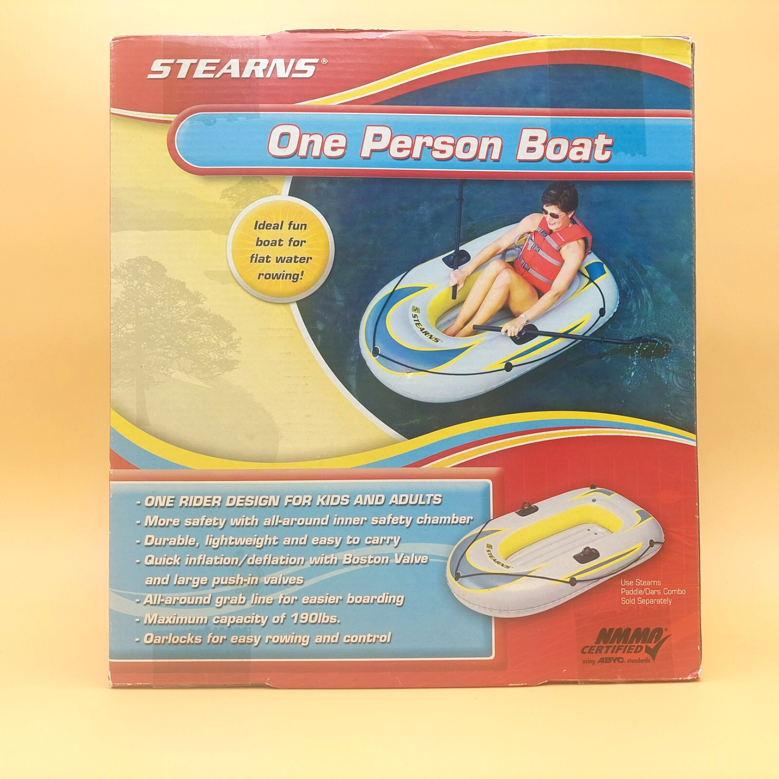 Stearns Inflatable One Person Boat Raft Lightweight Design Snow Tubing Floating