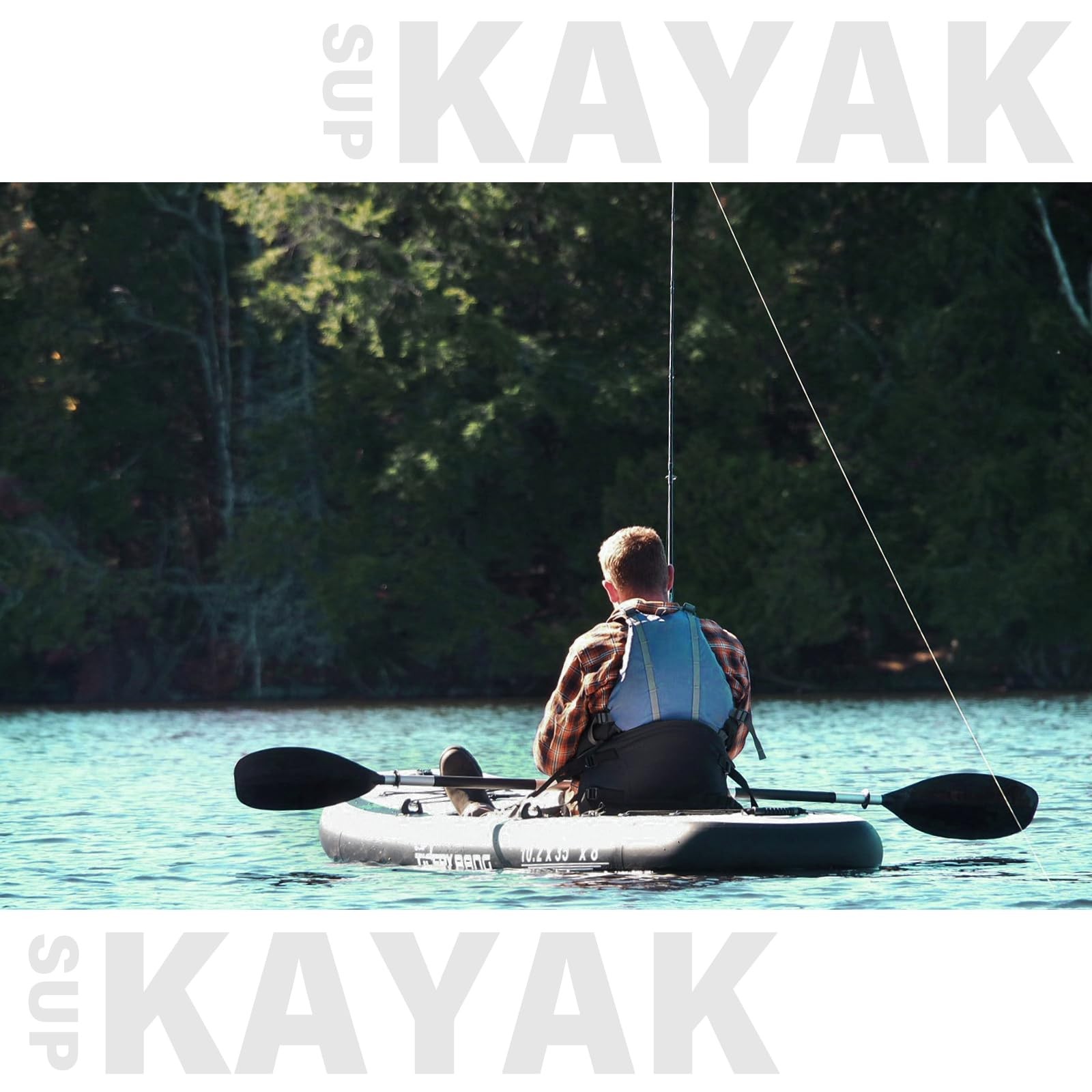 TIGERXBANG 10.2’x35»x8» Inflatable Kayak with Detachable Seat, SUP-Kayak Se…