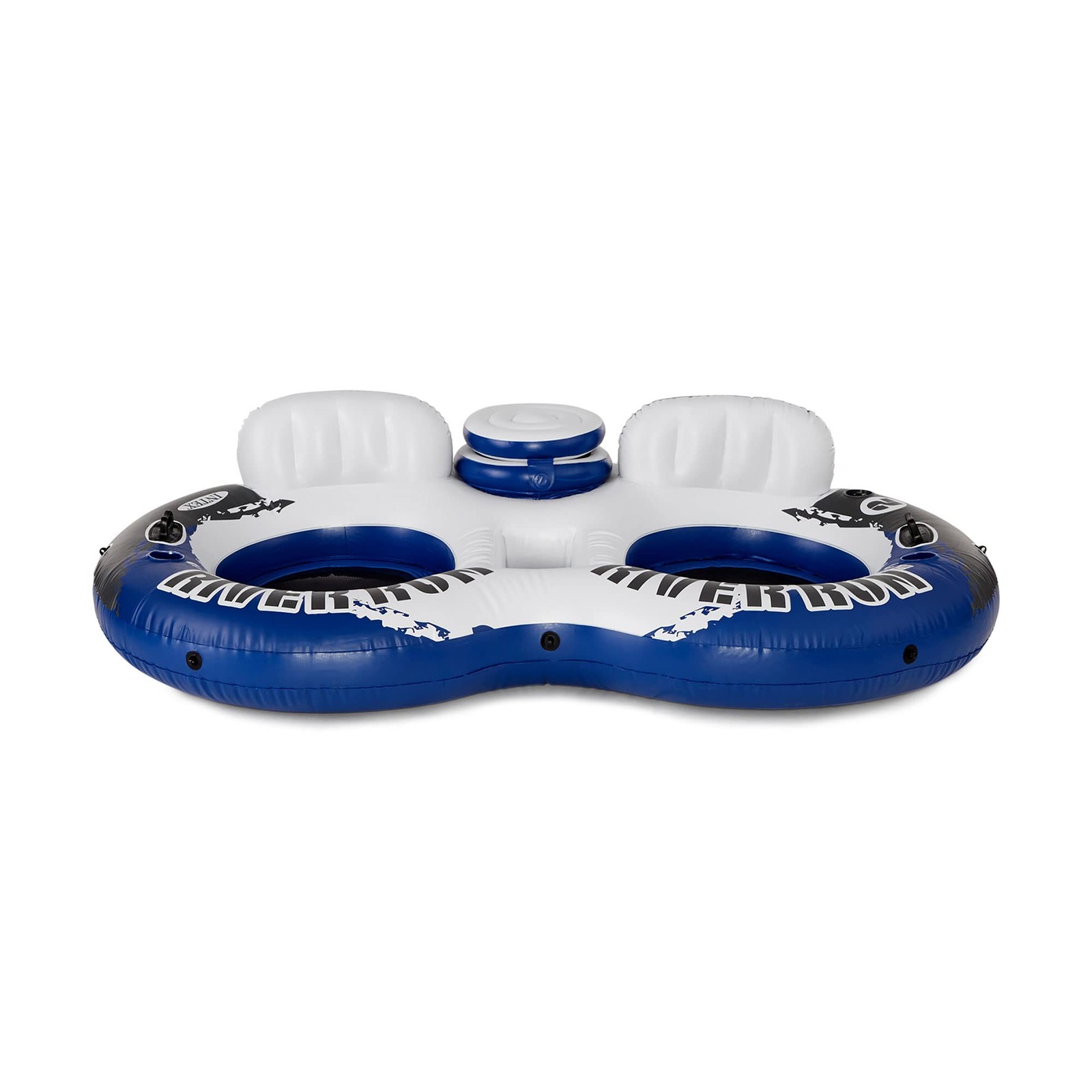 Intex River Run 2 Person Blue Water Float Tube With Cup Holders And Backrests