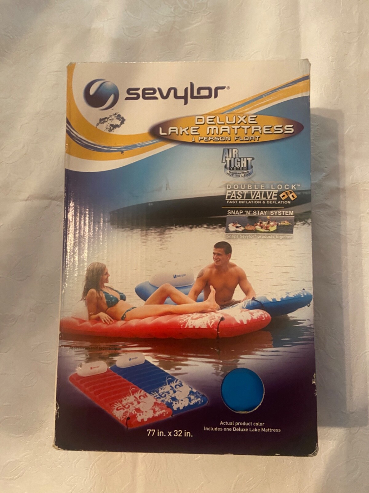 NIB Rare Coleman SEVYLOR Deluxe Lake Mattress Air Tight Raft Float Boat