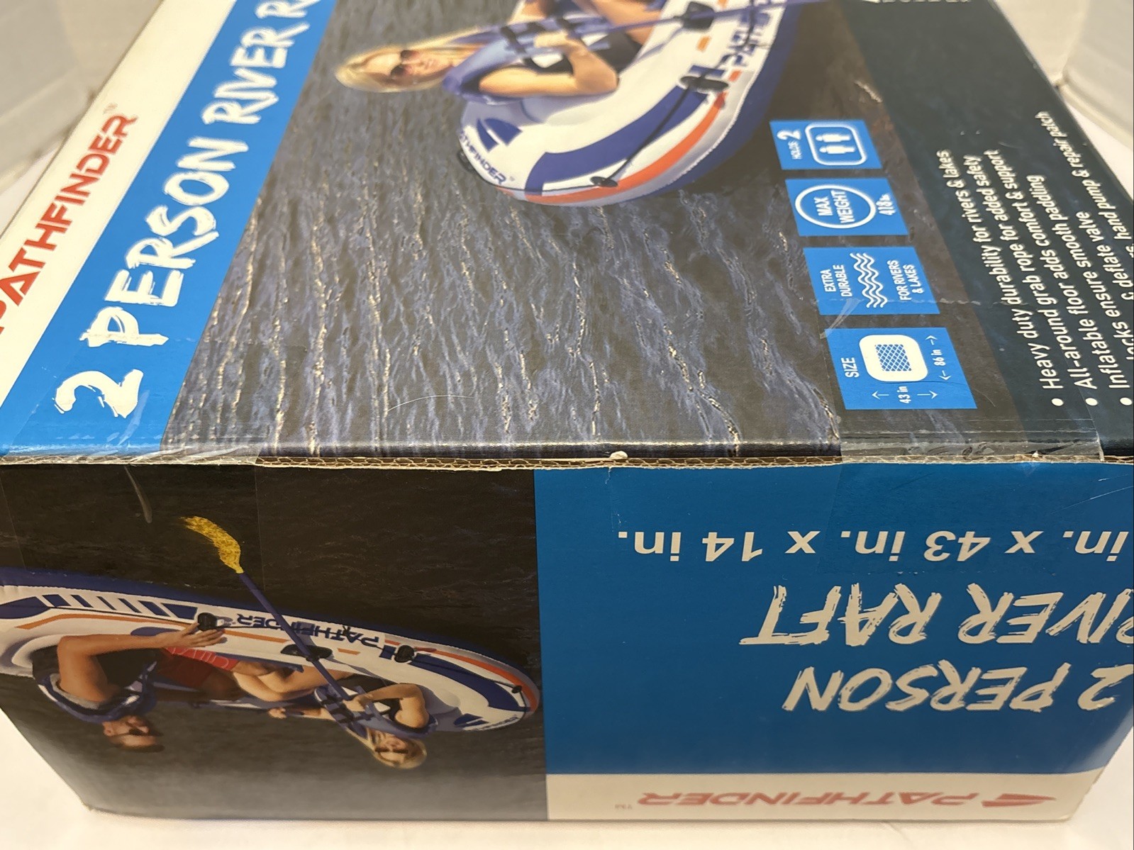 New/Sealed*Pathfinder 2 Person Inflatable River Raft Boat w/Pump & Oars