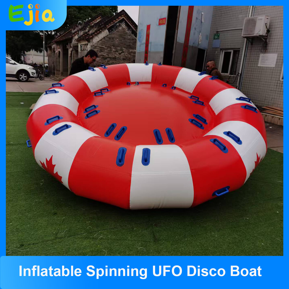 13ft 8Person Inflatable Spinning UFO Disco Boat Towable Tube For Water Games